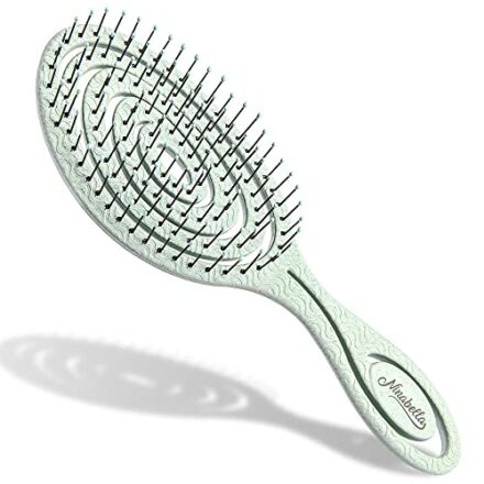 Ninabella Bio Haarbürste ohne Ziepen für Damen, Herren & Kinder - Entwirrbürste auch für Locken & Lange Haare - Einzigartige Profi Detangler-Bürste mit Spiralfeder  