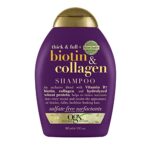 OGX Thick & Full Biotin & Collagen Shampoo (385 ml), nährstoffreiches Volumenshampoo mit Biotin, Kollagen und Weizenproteinen, sulfatfrei, Kirschblüte ( Verpackung kann variieren )  